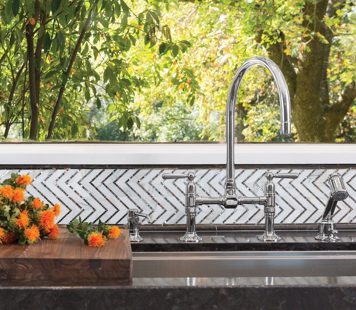 AKDO's Allure Collection made its debut in the Traditional Home Napa Show House kitchen.