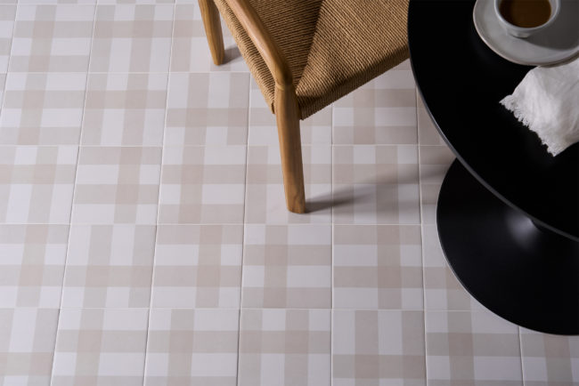 Sio Cubic Plaid Beige Matte Porcelain Floor Tile