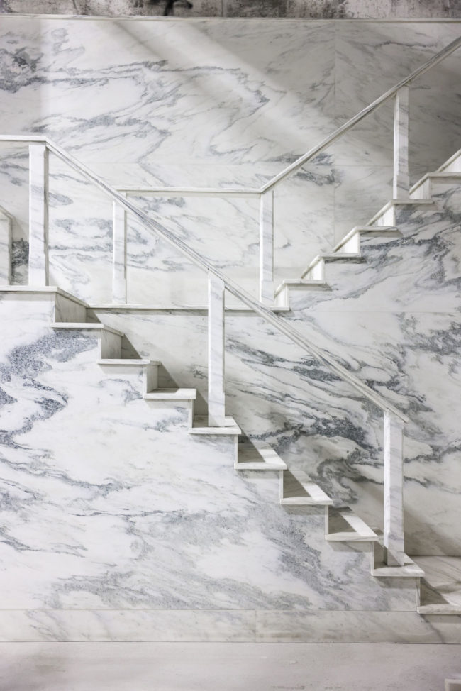 imperial Danby marble slab staircase